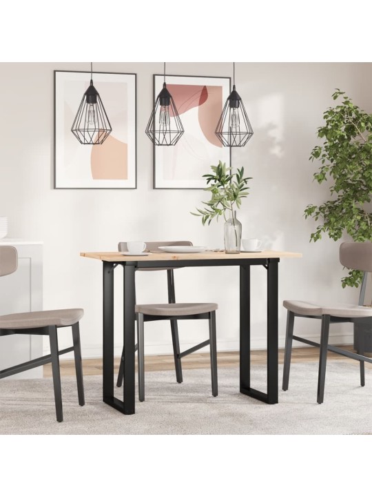Ruokapöytä o-runko 100x50x75 cm täysi mänty ja terästä