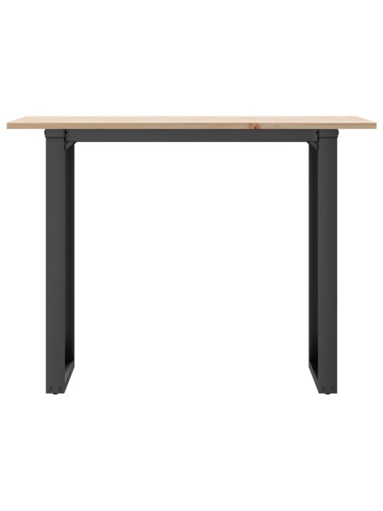 Ruokapöytä o-runko 100x50x75 cm täysi mänty ja terästä