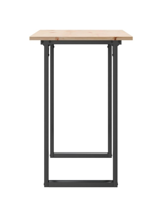 Ruokapöytä o-runko 100x50x75 cm täysi mänty ja terästä