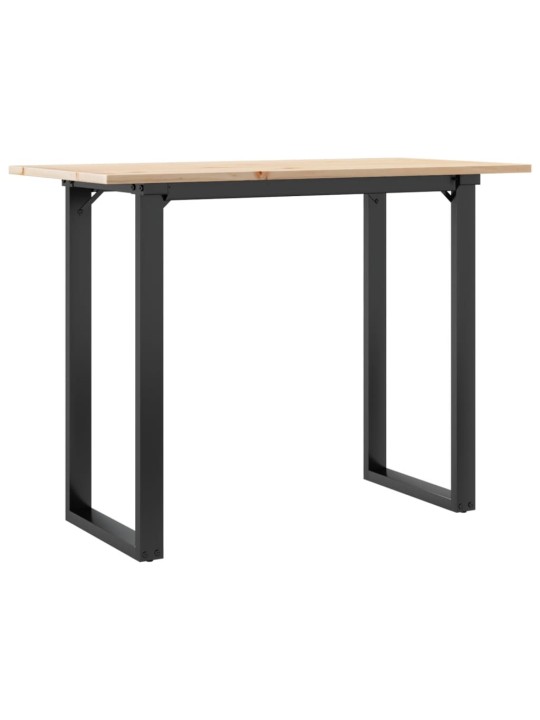 Ruokapöytä o-runko 100x50x75 cm täysi mänty ja terästä