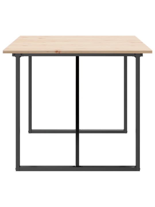 Ruokapöytä o-runko 180x90x75 cm täysi mänty ja terästä