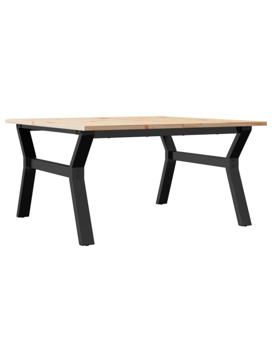 Sohvapöytä y-runko 80x80x45 cm täysi mänty ja terästä