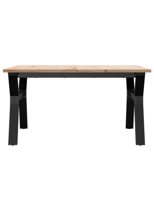 Sohvapöytä y-runko 80x80x45 cm täysi mänty ja terästä