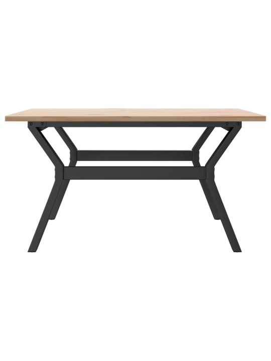 Sohvapöytä y-runko 80x80x45 cm täysi mänty ja terästä