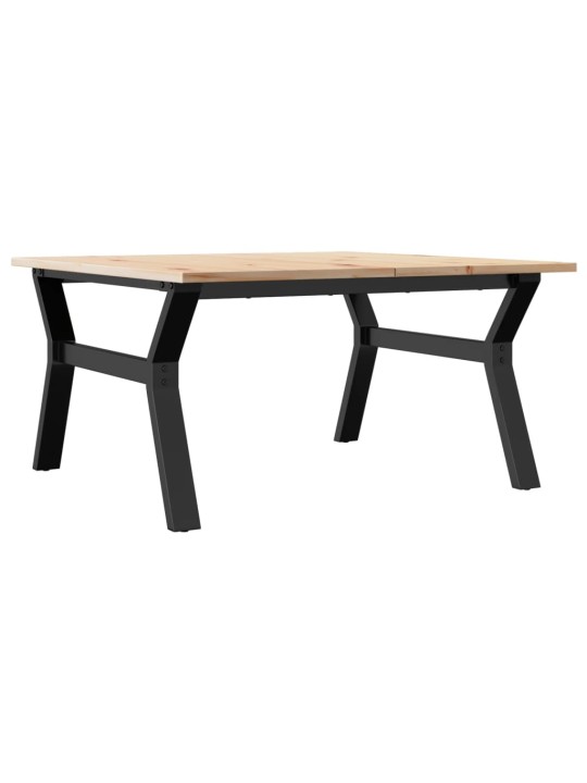 Sohvapöytä y-runko 80x80x45 cm täysi mänty ja terästä