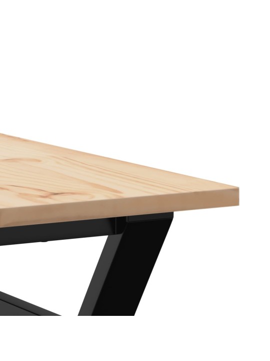 Sohvapöytä y-runko 80x80x45 cm täysi mänty ja terästä