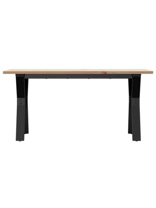 Sohvapöytä y-runko 100x50x45 cm täysi mänty ja terästä