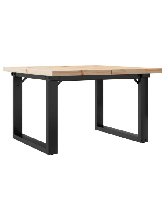 Sohvapöytä o-runko 60x60x40,5 cm täysi mänty ja terästä