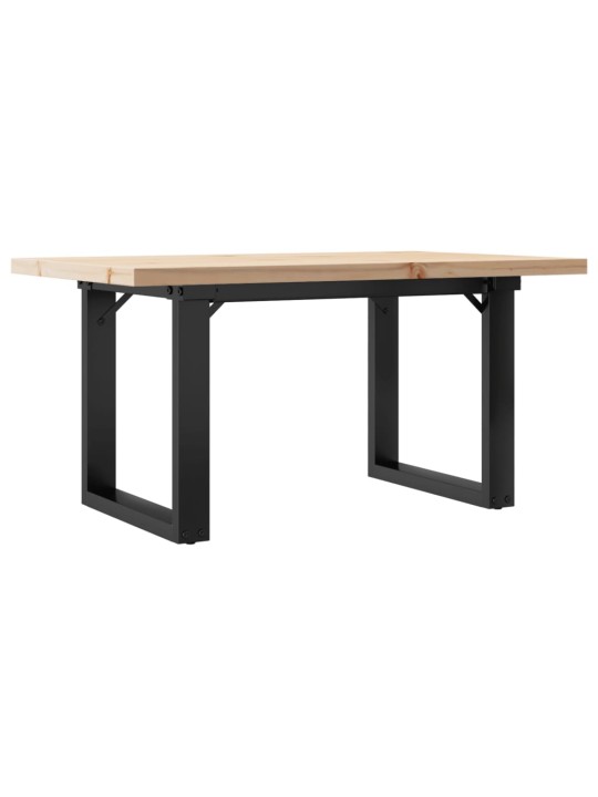 Sohvapöytä o-runko 80x50x40,5 cm täysi mänty ja terästä