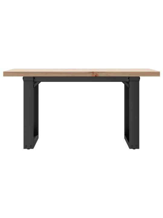 Sohvapöytä o-runko 80x50x40,5 cm täysi mänty ja terästä