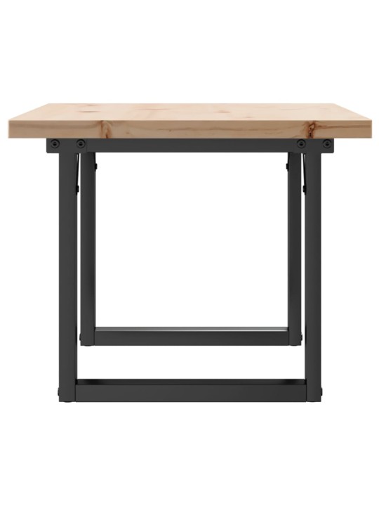 Sohvapöytä o-runko 80x50x40,5 cm täysi mänty ja terästä