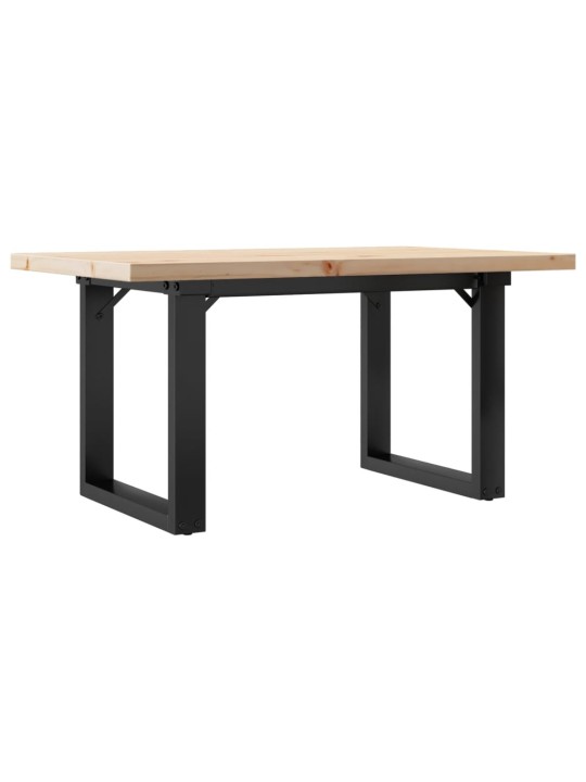 Sohvapöytä o-runko 80x50x40,5 cm täysi mänty ja terästä