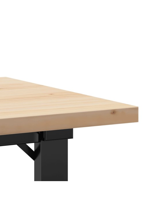 Sohvapöytä o-runko 80x50x40,5 cm täysi mänty ja terästä