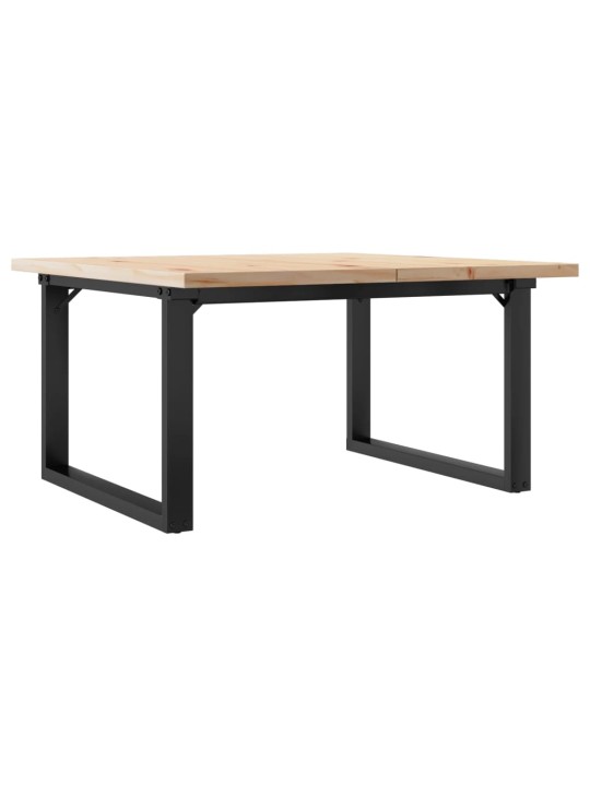 Sohvapöytä o-runko 80x80x45,5 cm täysi mänty ja terästä