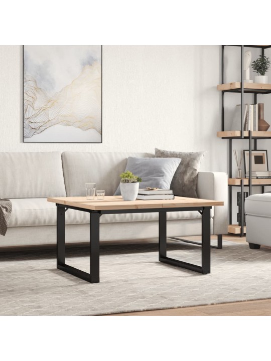 Sohvapöytä o-runko 80x80x45,5 cm täysi mänty ja terästä