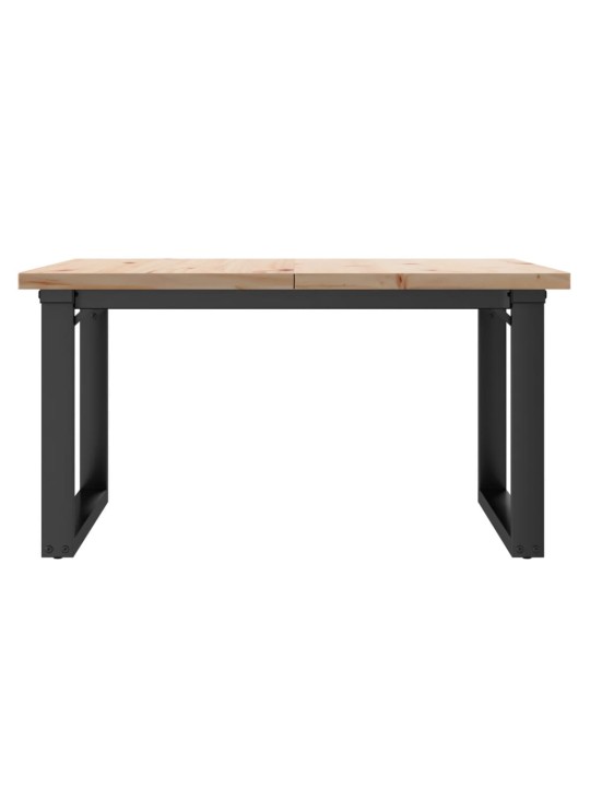 Sohvapöytä o-runko 80x80x45,5 cm täysi mänty ja terästä