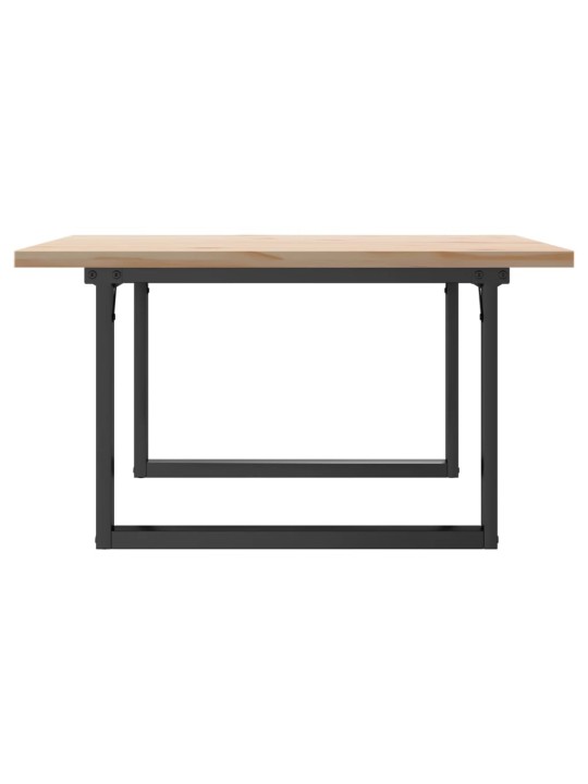 Sohvapöytä o-runko 80x80x45,5 cm täysi mänty ja terästä