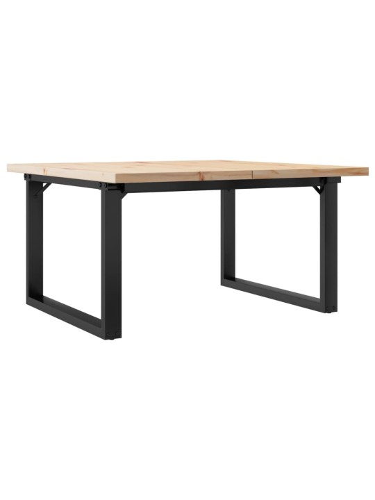Sohvapöytä o-runko 80x80x45,5 cm täysi mänty ja terästä