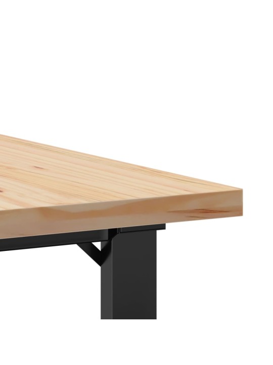 Sohvapöytä o-runko 80x80x45,5 cm täysi mänty ja terästä