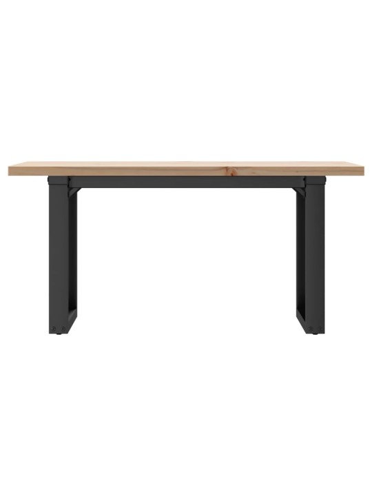 Sohvapöytä o-runko 90x40x45,5 cm täysi mänty ja terästä