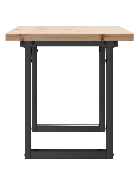 Sohvapöytä o-runko 90x40x45,5 cm täysi mänty ja terästä
