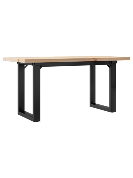 Sohvapöytä o-runko 100x50x45,5 cm täysi mänty ja terästä