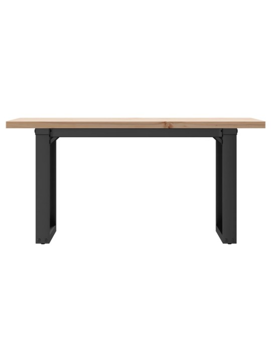 Sohvapöytä o-runko 100x50x45,5 cm täysi mänty ja terästä