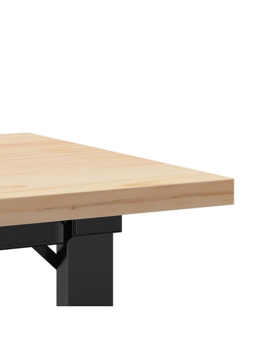 Sohvapöytä o-runko 100x50x45,5 cm täysi mänty ja terästä
