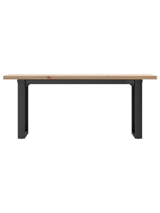 Sohvapöytä o-runko 110x40x45,5 cm täysi mänty ja terästä