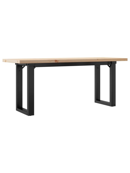 Sohvapöytä o-runko 110x40x45,5 cm täysi mänty ja terästä