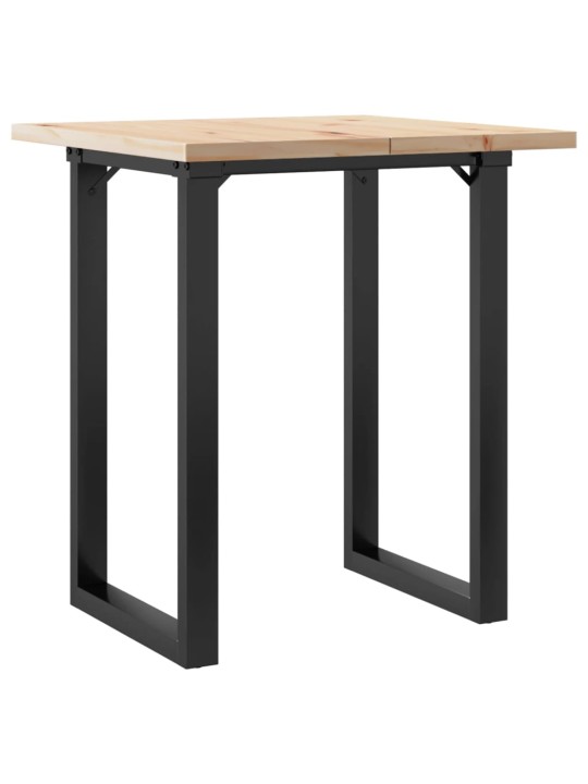 Ruokapöytä o-runko 60x60x75,5 cm täysi mänty ja terästä