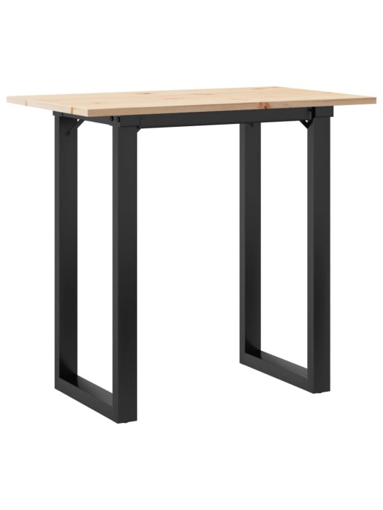Ruokapöytä o-runko 80x50x75,5 cm täysi mänty ja terästä