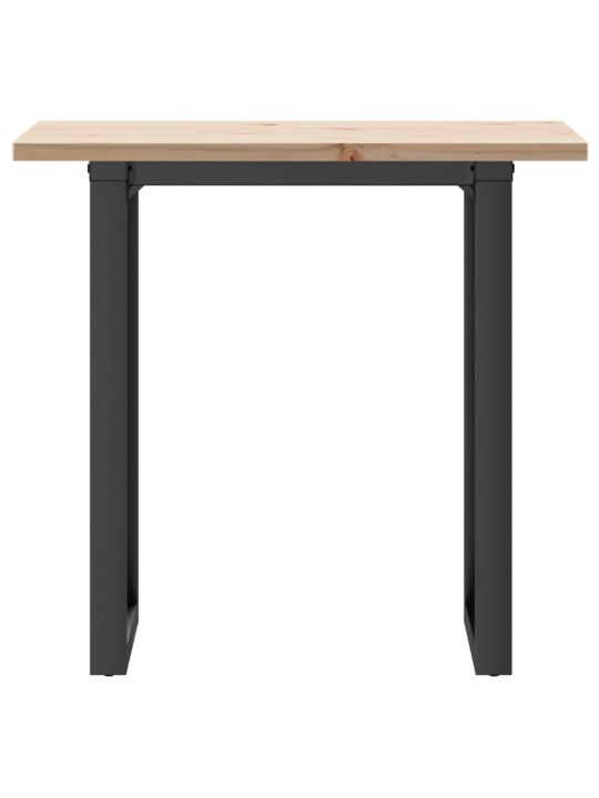 Ruokapöytä o-runko 80x50x75,5 cm täysi mänty ja terästä