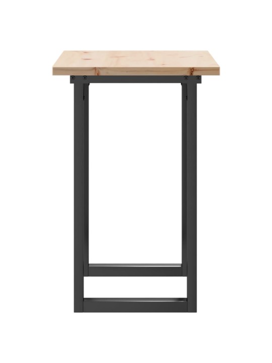 Ruokapöytä o-runko 80x50x75,5 cm täysi mänty ja terästä