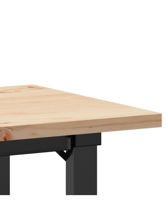 Ruokapöytä o-runko 80x50x75,5 cm täysi mänty ja terästä