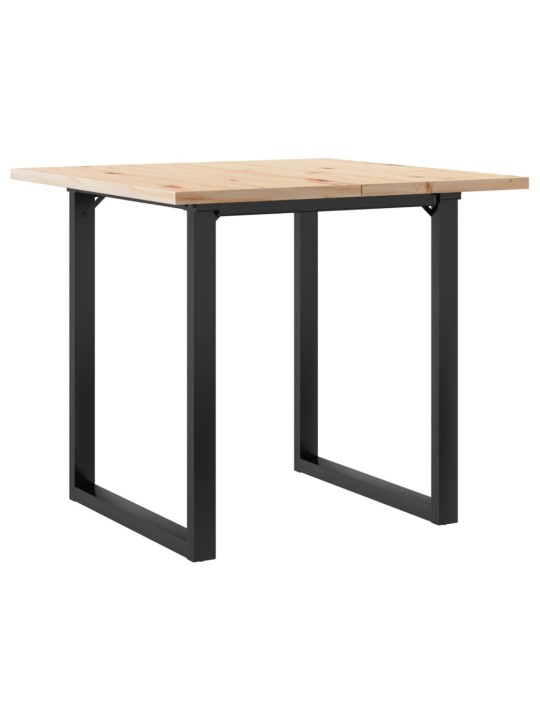 Ruokapöytä o-runko 90x90x75,5 cm täysi mänty ja terästä