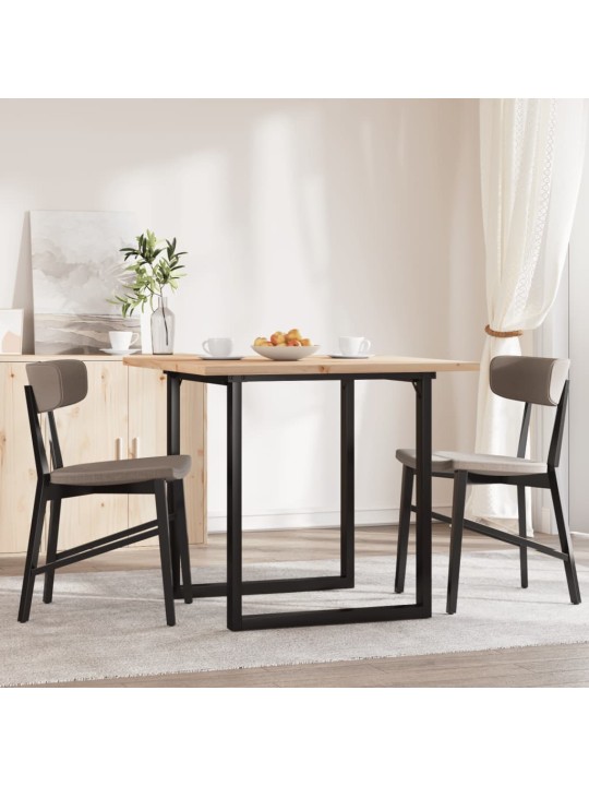 Ruokapöytä o-runko 90x90x75,5 cm täysi mänty ja terästä