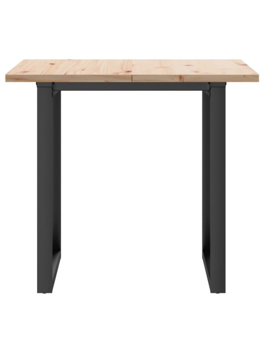 Ruokapöytä o-runko 90x90x75,5 cm täysi mänty ja terästä