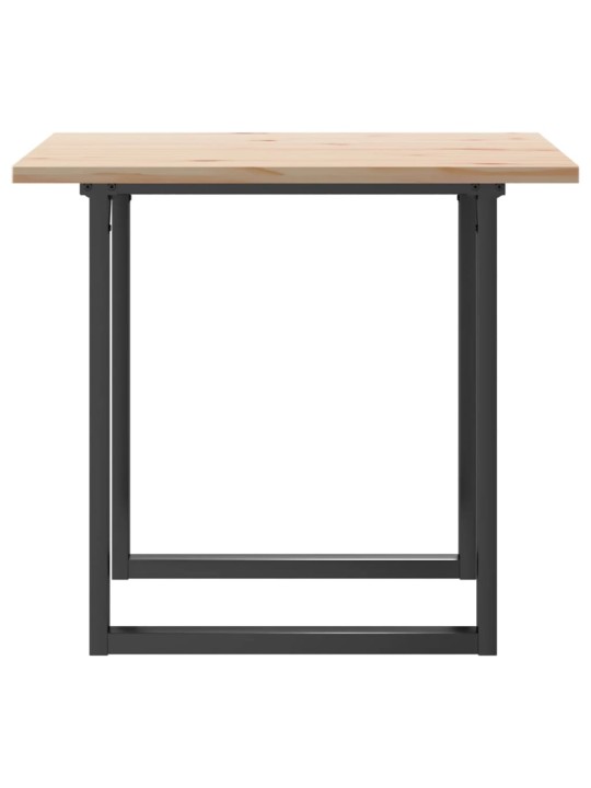 Ruokapöytä o-runko 90x90x75,5 cm täysi mänty ja terästä