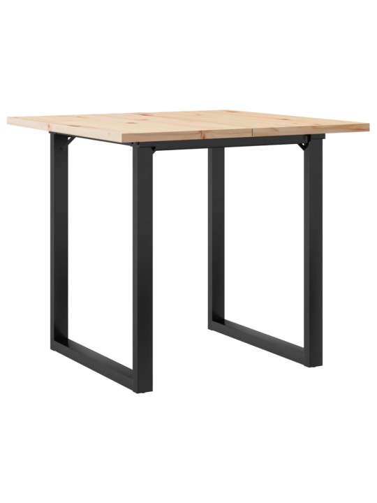 Ruokapöytä o-runko 90x90x75,5 cm täysi mänty ja terästä