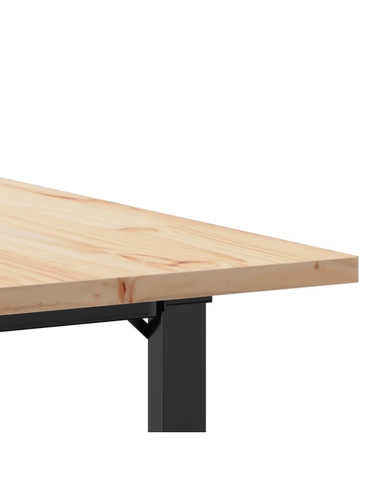 Ruokapöytä o-runko 90x90x75,5 cm täysi mänty ja terästä