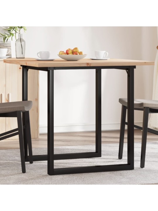 Ruokapöytä o-runko 90x90x75,5 cm täysi mänty ja terästä