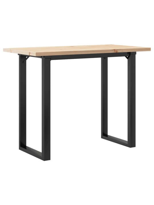Ruokapöytä o-runko 100x50x75,5 cm täysi mänty ja terästä