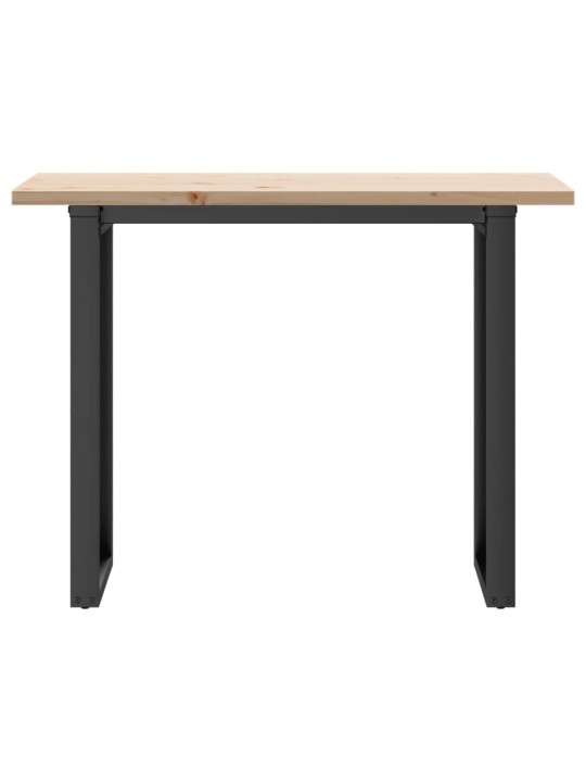 Ruokapöytä o-runko 100x50x75,5 cm täysi mänty ja terästä