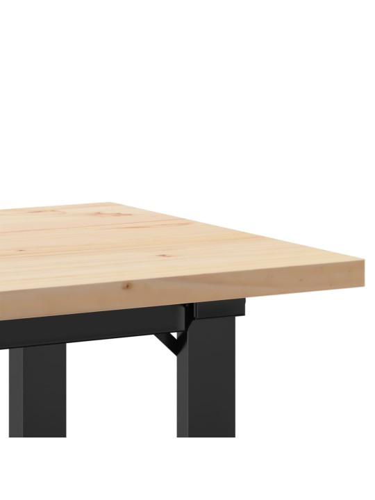 Ruokapöytä o-runko 100x50x75,5 cm täysi mänty ja terästä