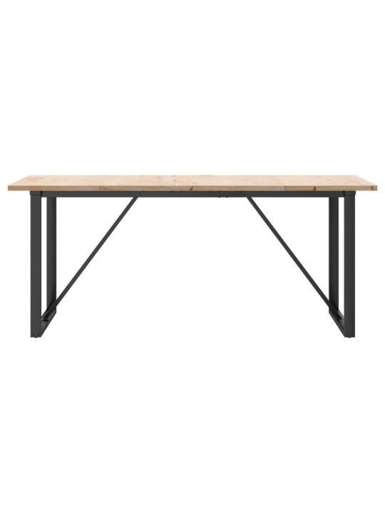 Ruokapöytä o-runko 180x90x75,5 cm täysi mänty ja terästä