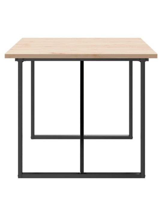 Ruokapöytä o-runko 180x90x75,5 cm täysi mänty ja terästä