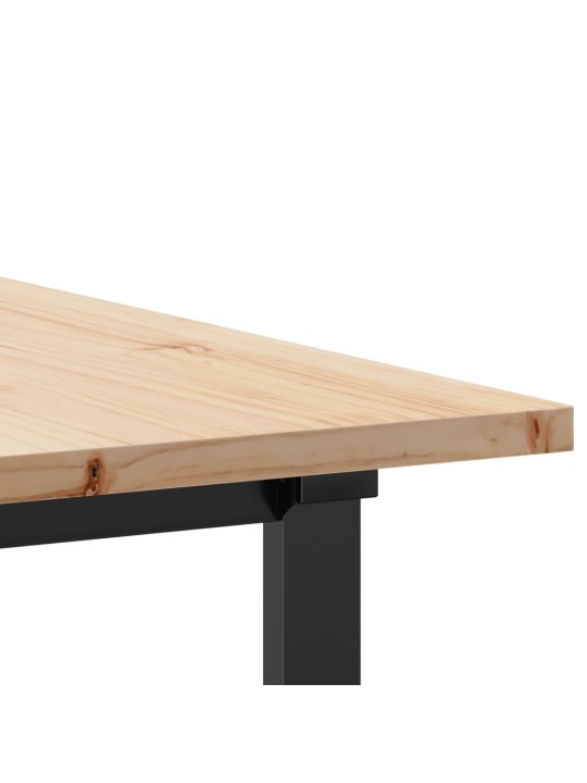 Ruokapöytä o-runko 180x90x75,5 cm täysi mänty ja terästä
