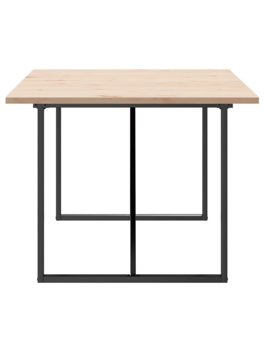 Ruokapöytä o-runko 200x100x75,5 cm täysi mänty ja terästä
