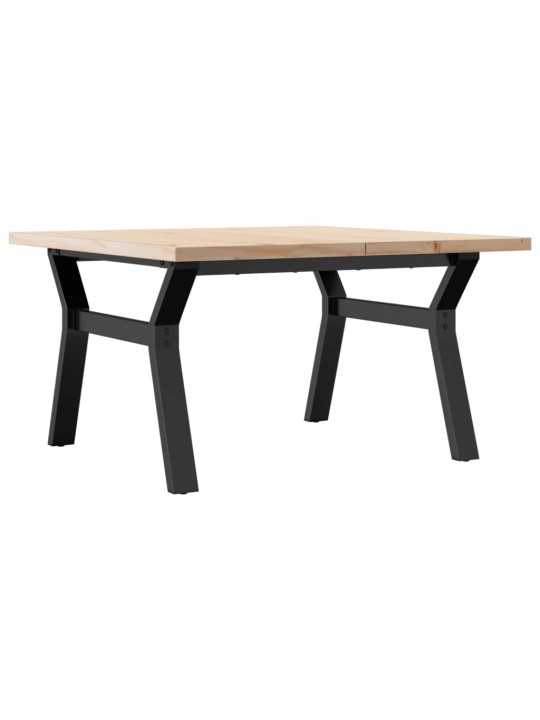 Sohvapöytä y-runko 80x80x45,5 cm täysi mänty ja terästä